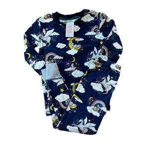 Mini Boden 6Y Pajama Set Pegasus Bunny Moon Rainbow Navy Snug Fit PJ 2PC